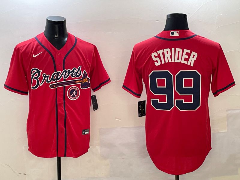 Men Atlanta Braves #99 Strider Red Game 2025 Nike MLB Jersey style 5